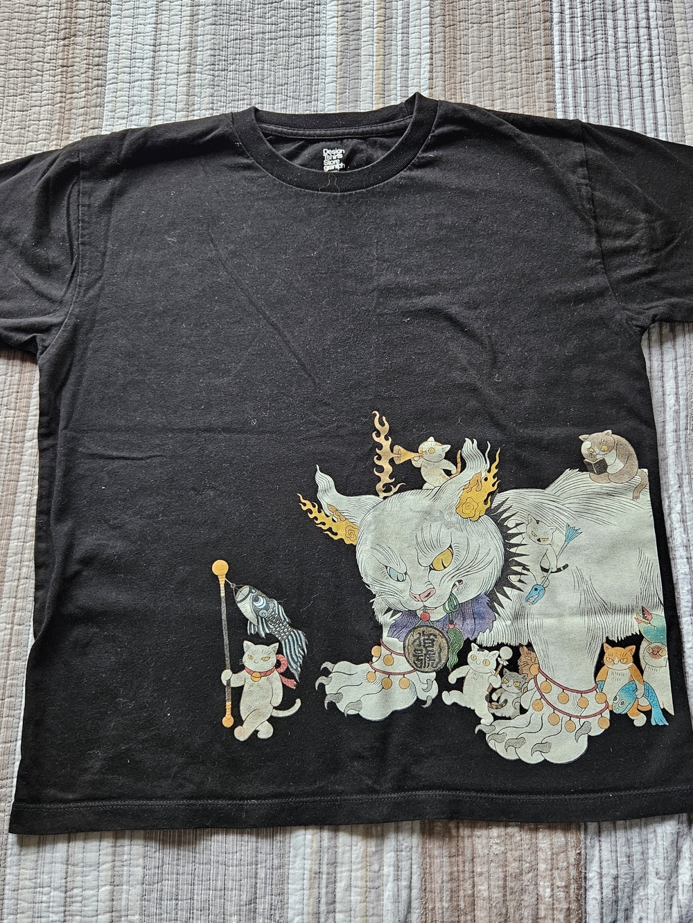 Designs Tshirt Graniph x Ayako Ishiguro Black Bakeneko Cats Mens M Graphic Tee